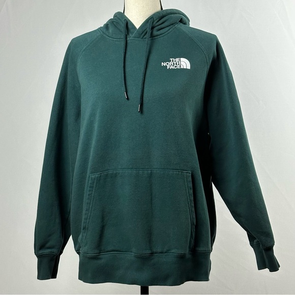 The North Face Tops - NORTH FACE forest green hoodie w/ white logo - size large